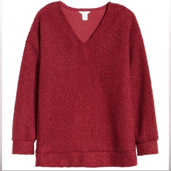 CASLON teddy v neck sweater - Picture 2 of 5